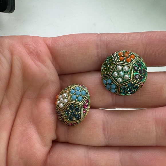 Gorgeous Vintage French Designer Earrings D'ORLAN -Micro beads & Stones - Picture 12 of 16